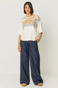 SKFK CAMISETA LARIZ-GOTS CREMA Clearance