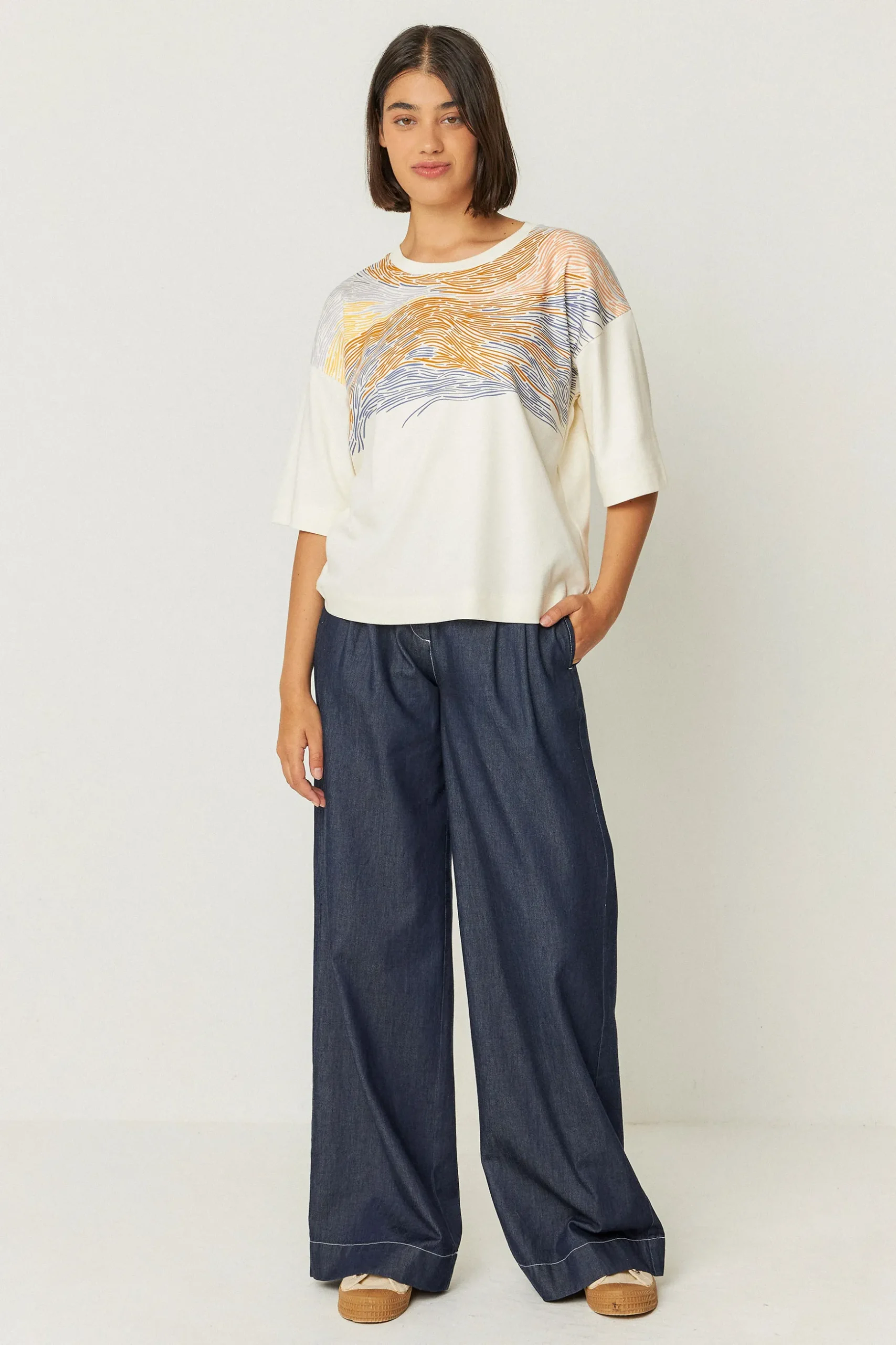 SKFK CAMISETA LARIZ-GOTS CREMA Clearance