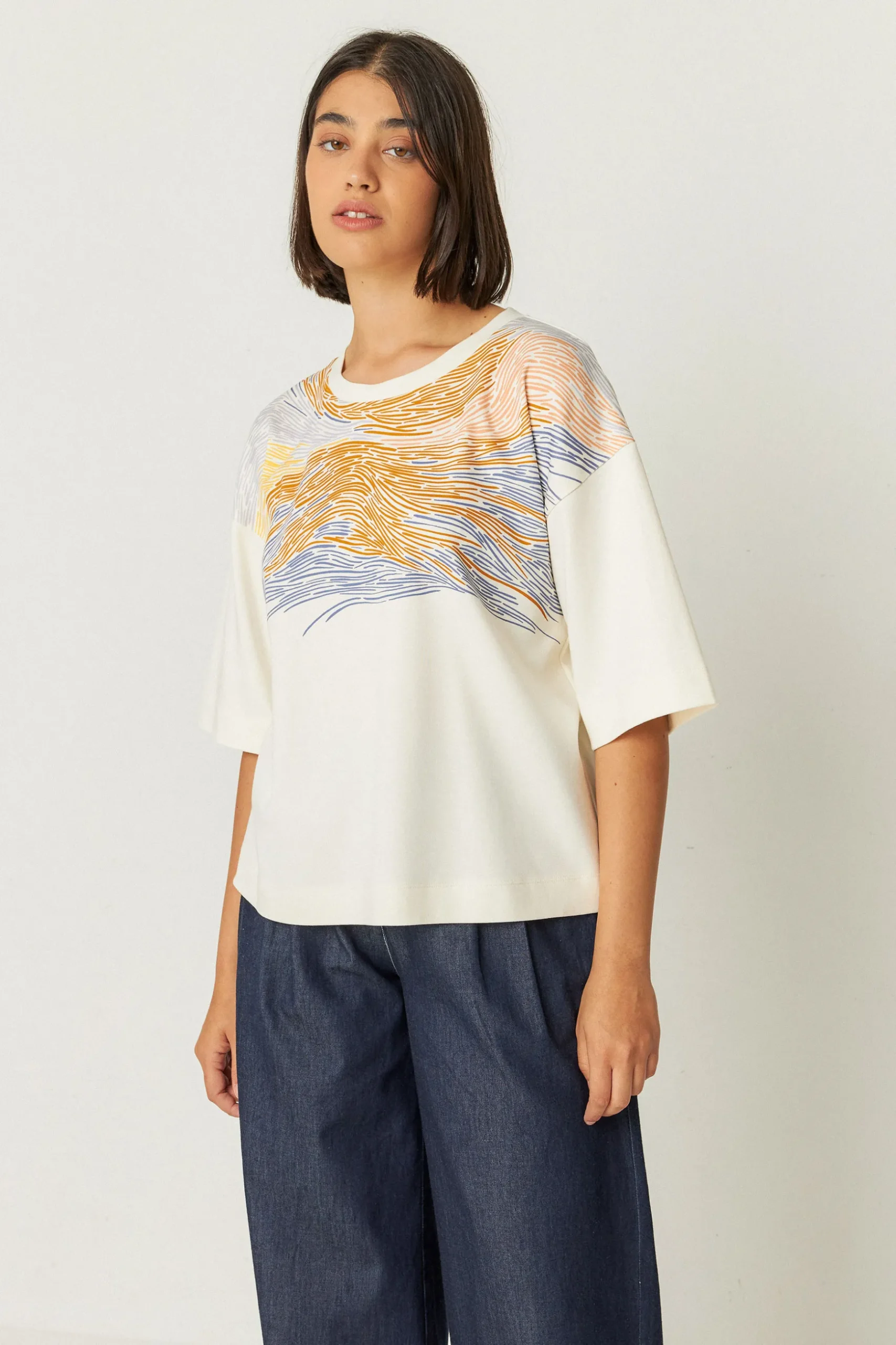 SKFK CAMISETA LARIZ-GOTS CREMA Clearance