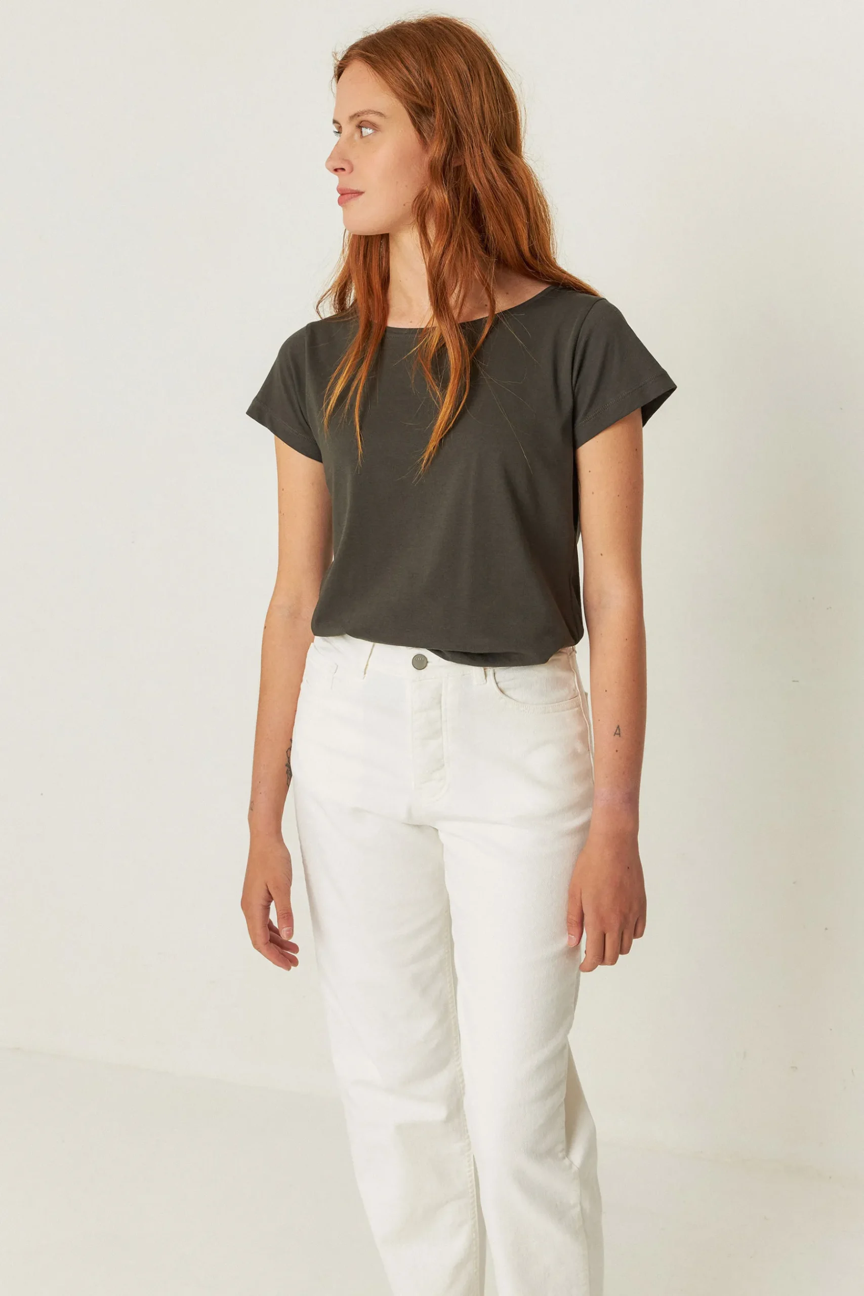 SKFK CAMISETA ZUNTZ-3-GOTS CAQUI OSCURO Fashion