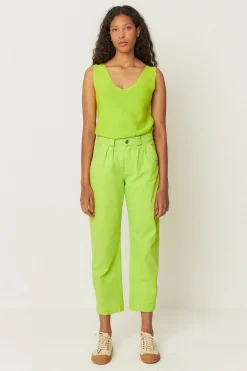 SKFK PANTALÓN AMATA VERDE ÁCIDO Outlet